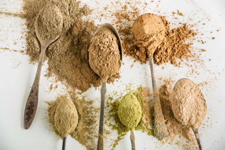 Superfood powder on a spoon